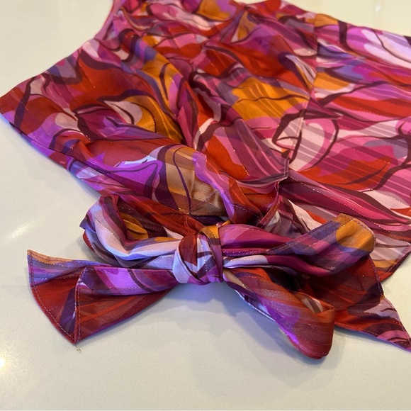 New NWT Anthropologie Adelyn Rae Ashley One Shoulder Top Ultra Pink Floral Sz M - Picture 6 of 11